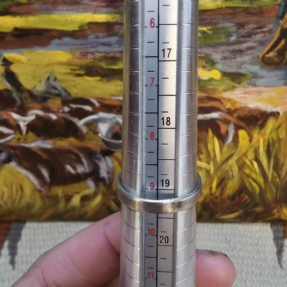 Sterling Silver Signed Bull Cow Steer Skull Turquoise Statement Ring - Picture 9 of 9